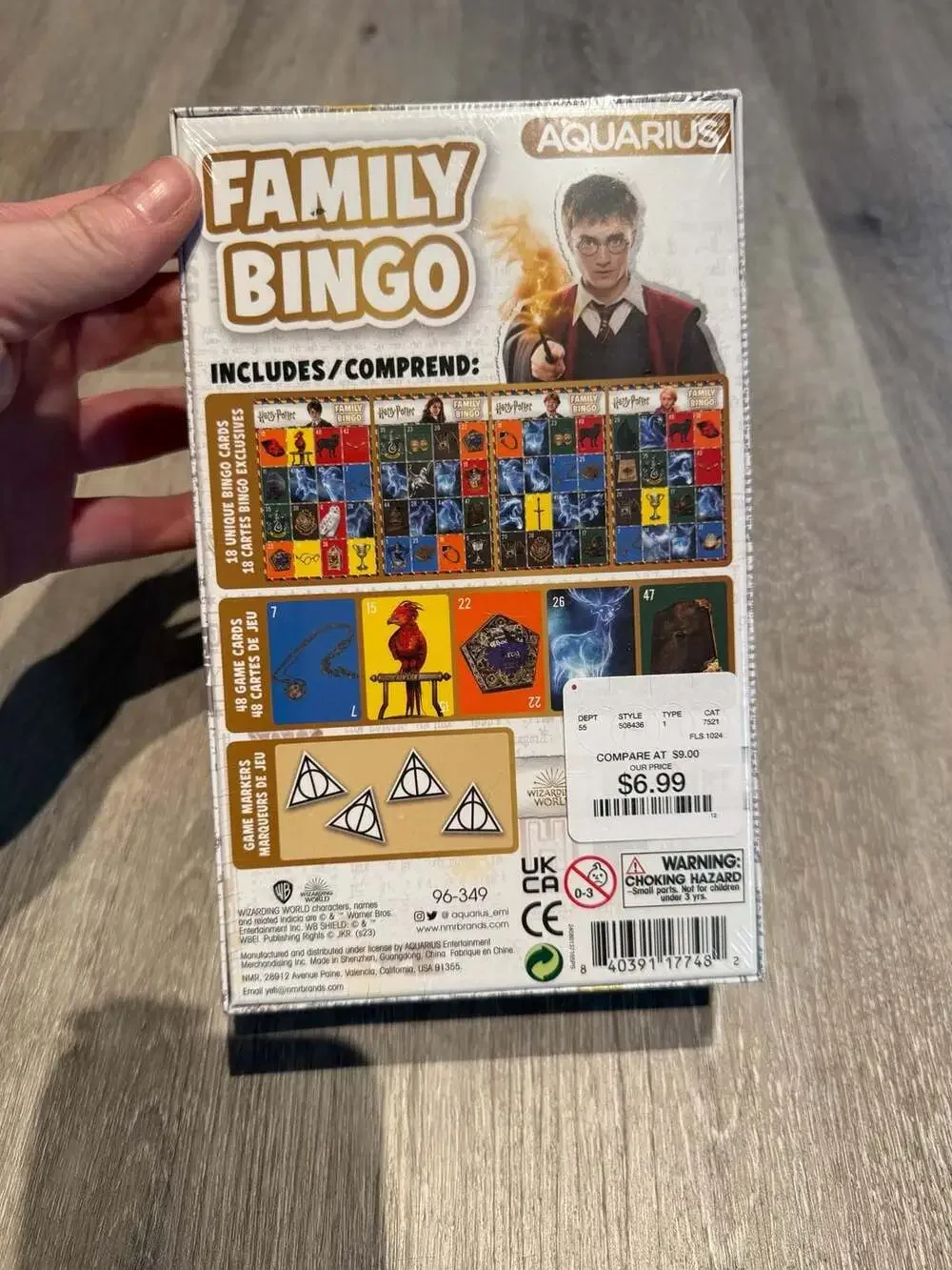 Aquarius Harry Potter Family Bingo Game New